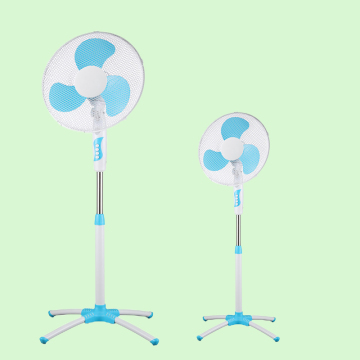 16 Inch Blue Oscillating Pedestal Fan with Curved Feet