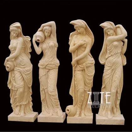 Modern Decoration life size cream marble lady