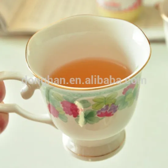 elegant tea cup with decal