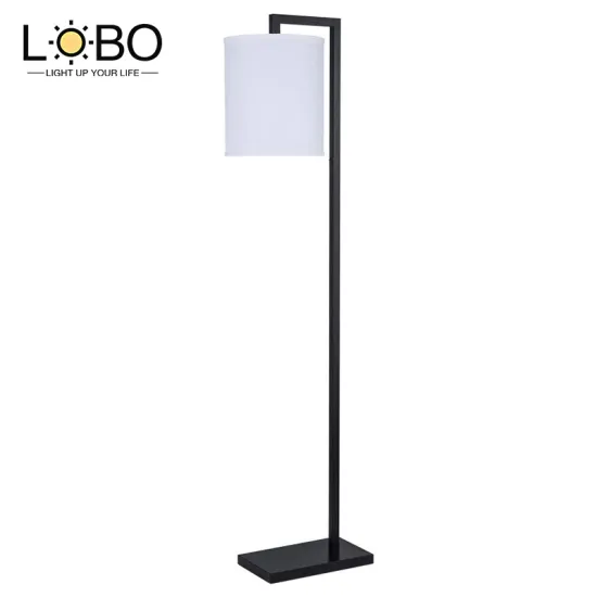 UL/CUL Listed Modern Floor Lamp with On/Off Rocker Switch - White Fabric Shade