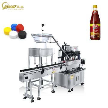 Automatic Vibration Bowl Cap Feeder Snack Sauce Bottle Jar Capping Machine