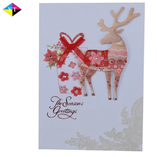  Affordable Custom Printed Cartoon Cute Christmas Cards with Multi-Color Printing 