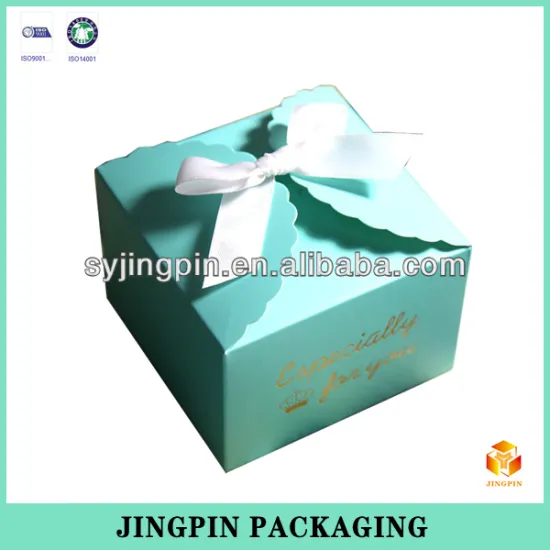 customized blue art paper cute packaging box