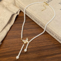 Butterfly Pearl Beads Necklace 18k Gold Plated Fashion