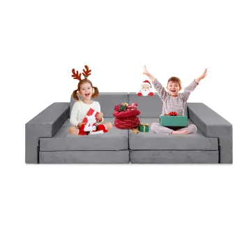 UKCA Foldable 12 Piece Kids Couches Sofa Play Couch for Living Room/School
