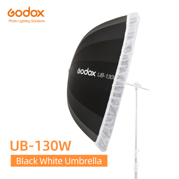 Godox UB-130W 51in 130cm Parabolic Black White Reflective Umbrella Studio Light