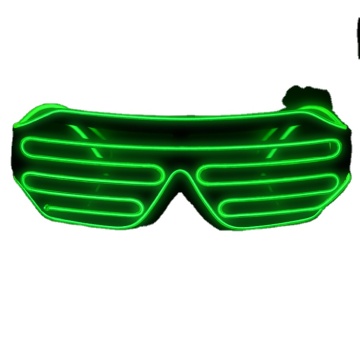 Luminous Green LED Party Glasses with EL Wire Neon Shutter Effect