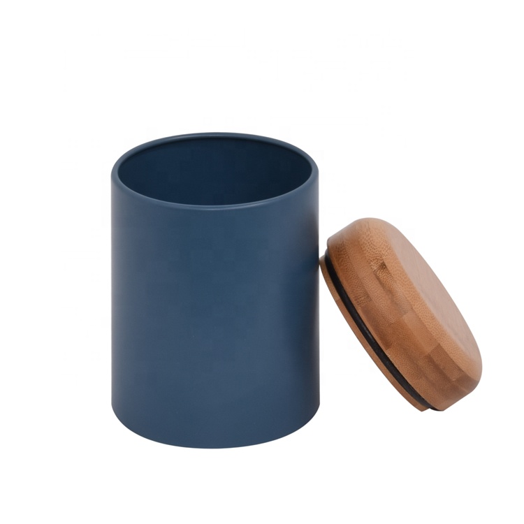 food canister with bamboo lid