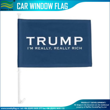 Knitted polyester custom print 2016 Donald Trump Car window Flag