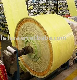 Yellow PP woven fabric in roll