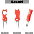 Marcador de bola magnético plegable de metal para golf Divot Tool