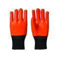 Fluorescent orange PVC coated gloves