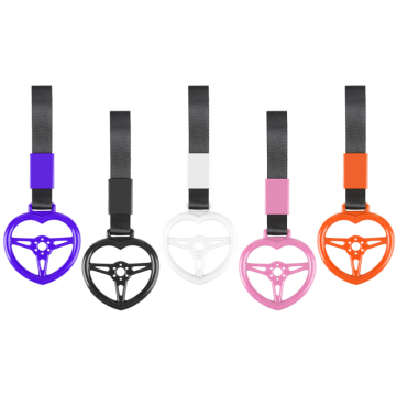 Car Accessories Tsurikawa Ring Pink/Red Heart Steering Wheel Style Bus Handle
