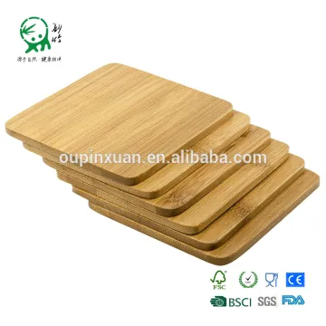 Square natural bamboo coaster set for drink