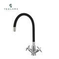 Stainless Steel 304 Double Handle Brushed Finish Kitchen Faucet