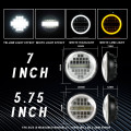 Dual Color 7 Inch Round Led Motorcycle Headlights