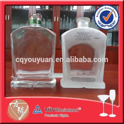 Pisco Liquor Glass Bottle Empty Rectangular Empty Absolut Vodka Bottle 750ML