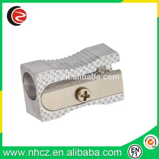 1 Hole Rectangular Silver Pencil Sharpener