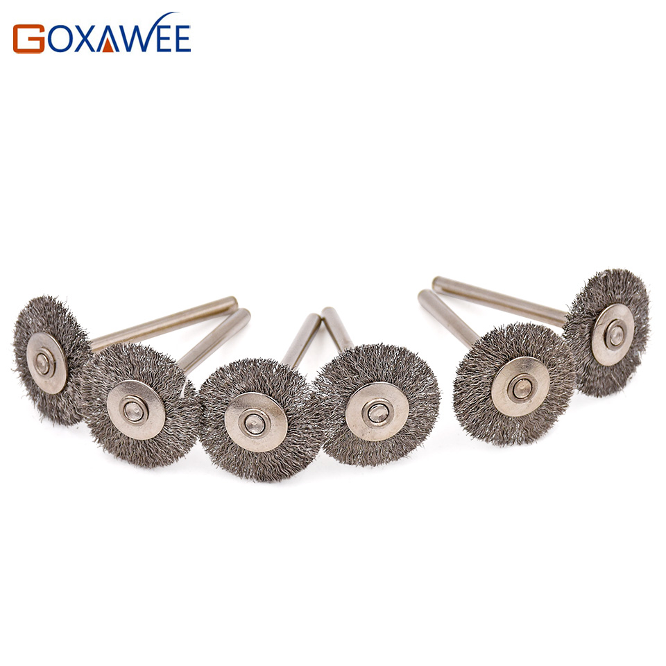 GOXAWEE 10pcs Abrasive Tools Dremel Accessories Tools Wire Wheel Brush Polishing Brush for Dremel Mini Drill 3.0mm shank