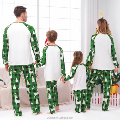 2022 Latest Green Tree Christmas Family Matching Pajamas