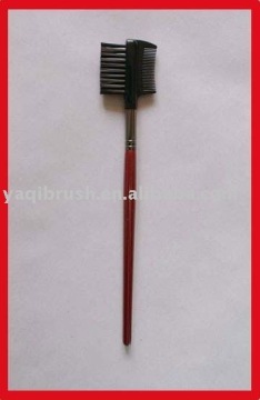 red eye makeup,eyebrow comb and lash brush