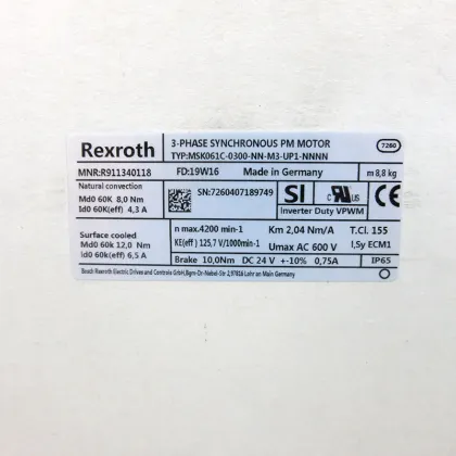 Bosch Rexroth MSK100C-0450-NN-S1-BPO-NNNN Motor