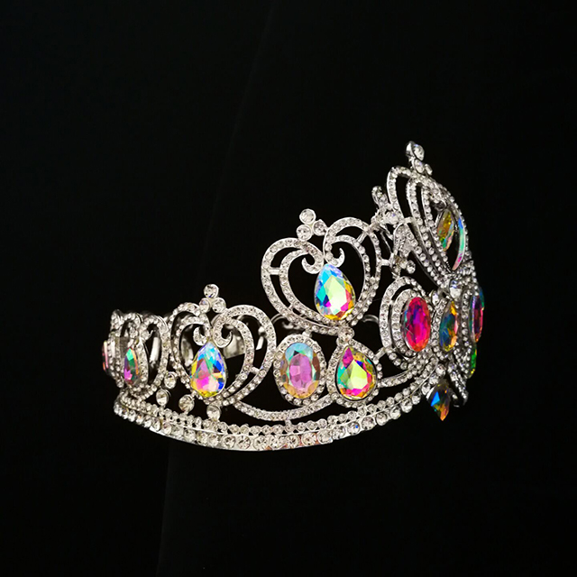 2018 Full Round Big Rhinestones Queen Crown