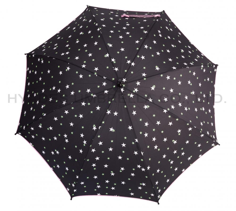 Cute Star Printed Auto Open Kids Paraply