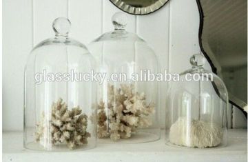 Hotsale wholesale clear glass milk cake tool with dome cover for storage