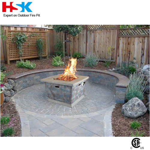 Antique Stone Fire pit Patio gas Fireplace table,CSA approved Outdoor Brazier LP Gas Fire Pit with Lava Rocks