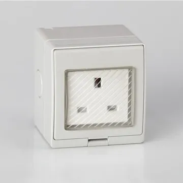 UK EXTERNAL OUTSIDE SINGLE MAINS ELECTRICAL SOCKET 13 AMP IP55