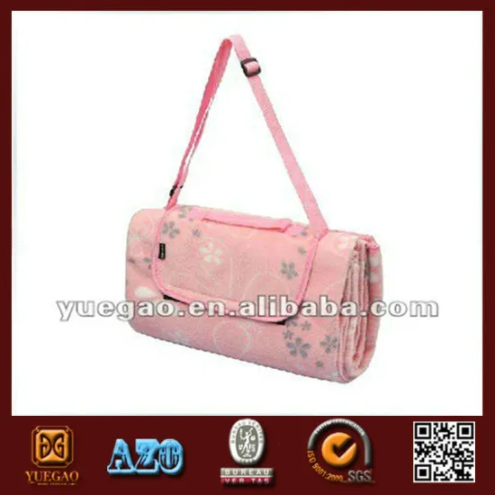 polar fleece picnic blanket with carry handle