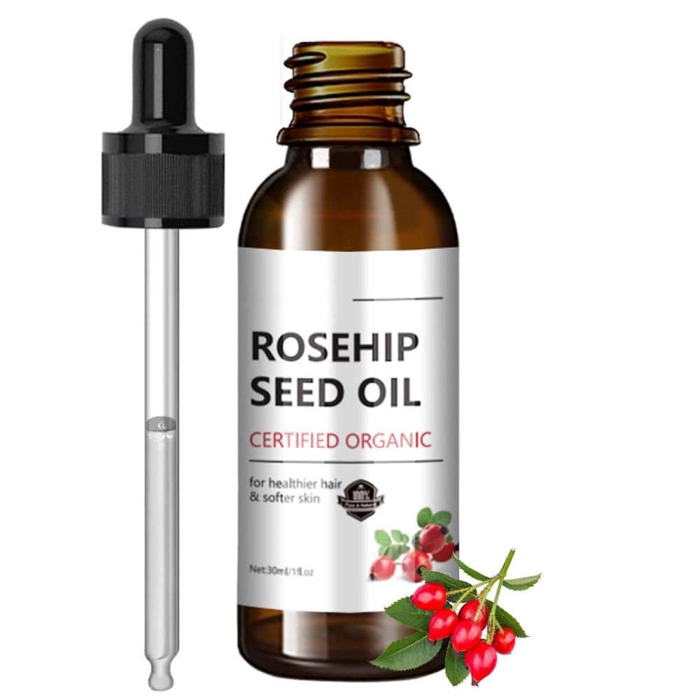 Óleo de rosa -rosa natural Óleo de semente de quadril a granel para face Care Rosehip Óleo Orgânico Pressionado Preço barato