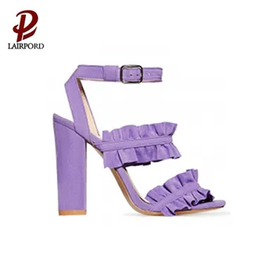one band sweet Folding flowers heeled sandals