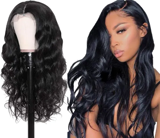 Uniky Wholesale Body Wave Human Hair Wig Long Raw Brazilian Hair Full Transparent Lace Frontal Wig For Black Women