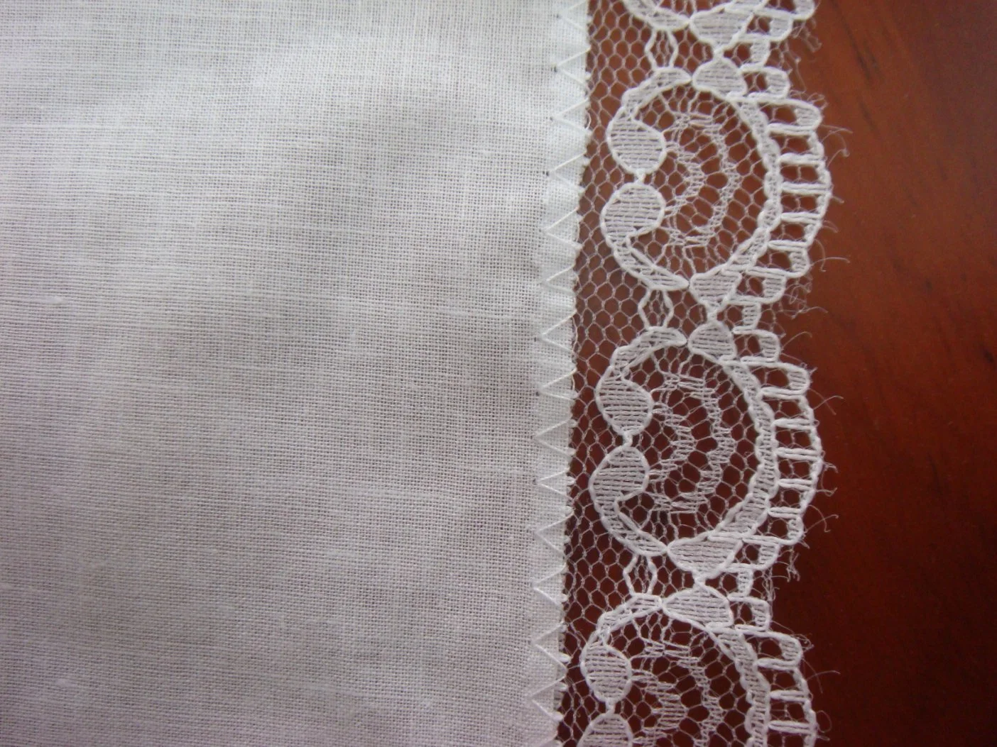 White Cotton Ladies' Wedding Handkerchiefs with Nylon Lace