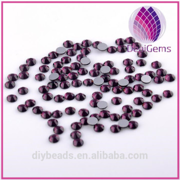 High quality SS3 round crystal rhinestone with hot fix and flat silver back for dress