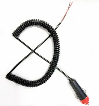 12V Cigarette Lighter Plug with Spiral Wire - Multiple Specifications