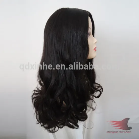 Monglolian Human Wig 24inch 1B Kosher Jewish Wigs Wave Stock