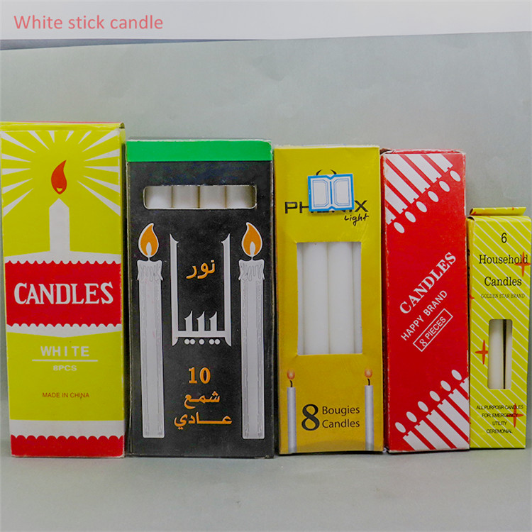 white candle packing