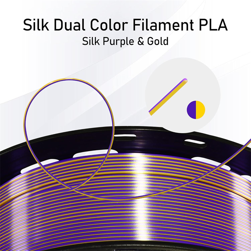 Dual Color Shiny Silk PLA Filament