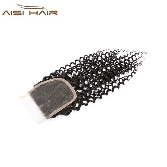Brazilian Afro Curly 4*4 Lace Closure Human Hair Human Hair Extensions Natural Color Human Hair