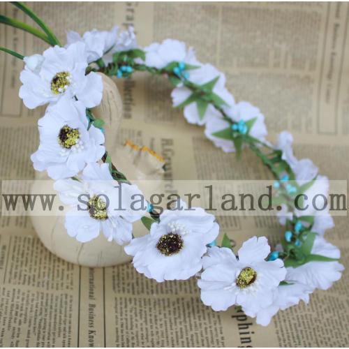 2016 Großhandel Blumen Stirnband Blumenkrone für Hochzeit Gänseblümchen Stirnbänder