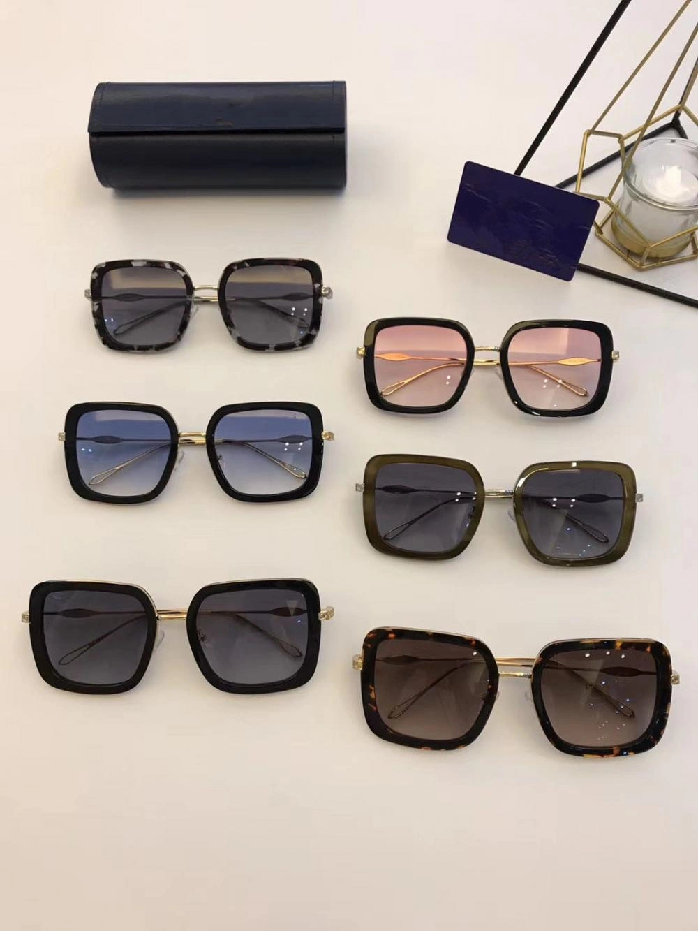 Quality Metal acetate combination Sunglasses resin lens fashion