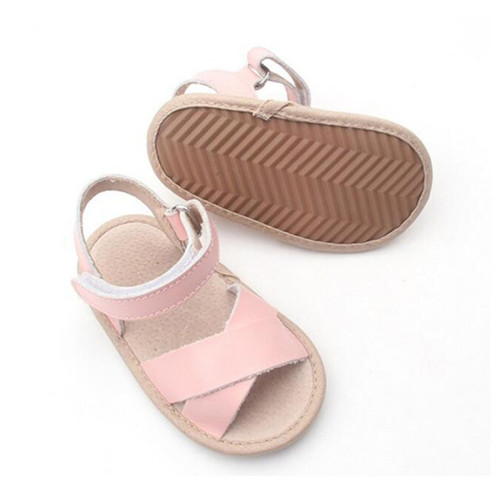 Sandálias de verão de couro para bebê de praia