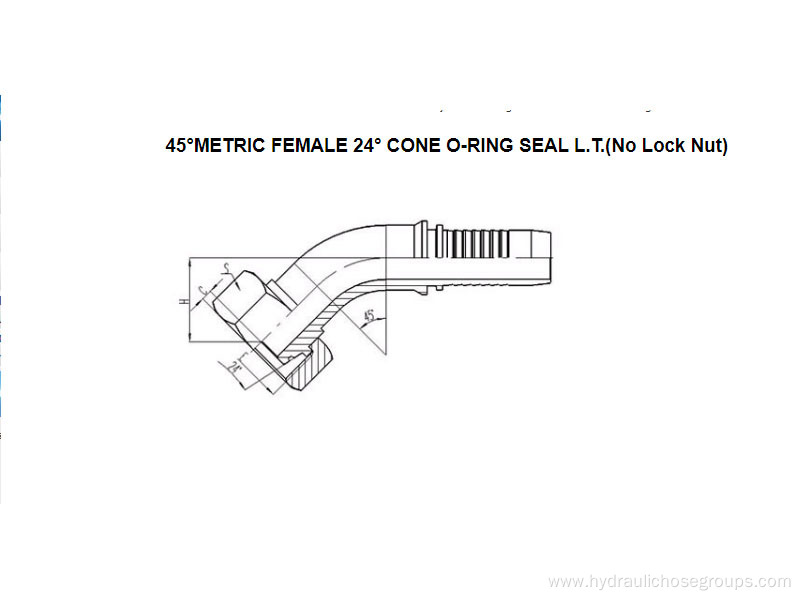 45° Metric O-Ring Female 24° Cone L.T. 20441-T