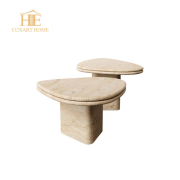 Modern Minimalist Oval Marble Coffee Table