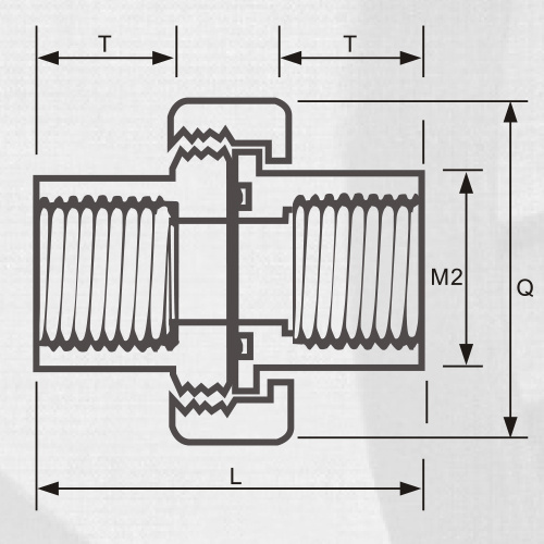 ASTM SCH80 UPVC Union темно-серый цвет