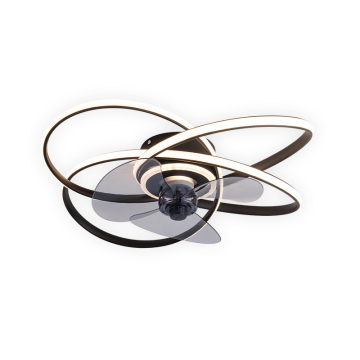 20 Inch 6-Speed Remote Control LED Ceiling Fan with Light and Creative Curve Art Design for Hotels and Bedrooms