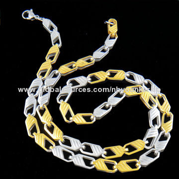 Two-tone plated color stainless steel chain necklace, made of stainless steel, OEM colors/sizes